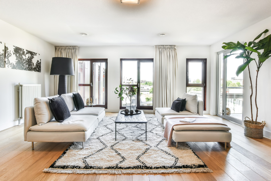 Oriental tribal modern living room rug